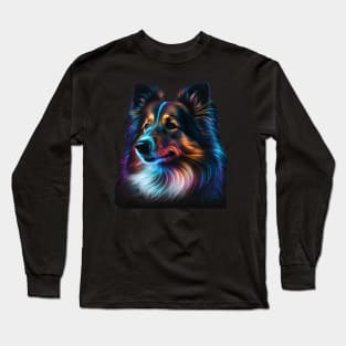 Neon Shetland Sheepdog Long Sleeve T-Shirt